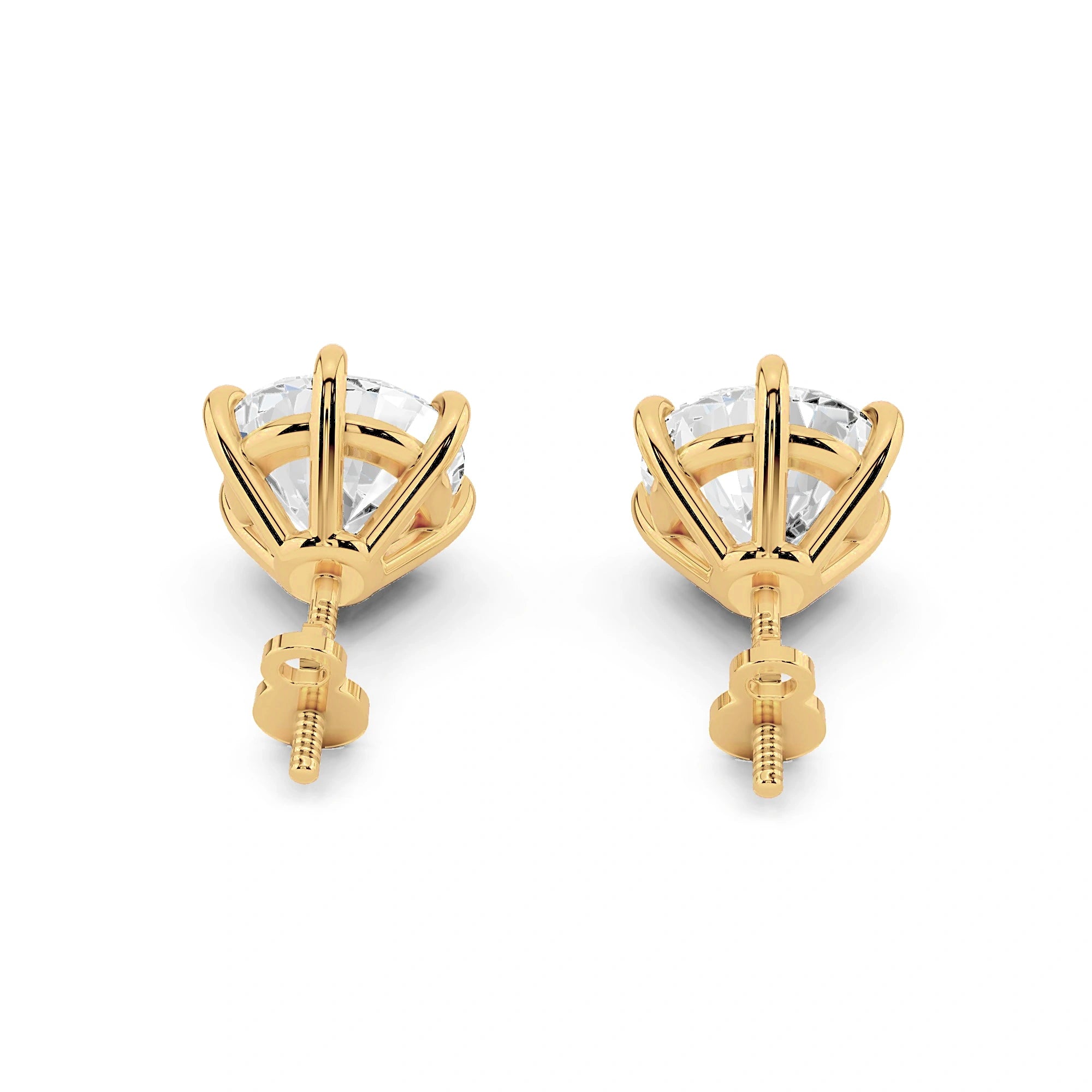 Nova 6 Carat Round Diamond Stud Earrings