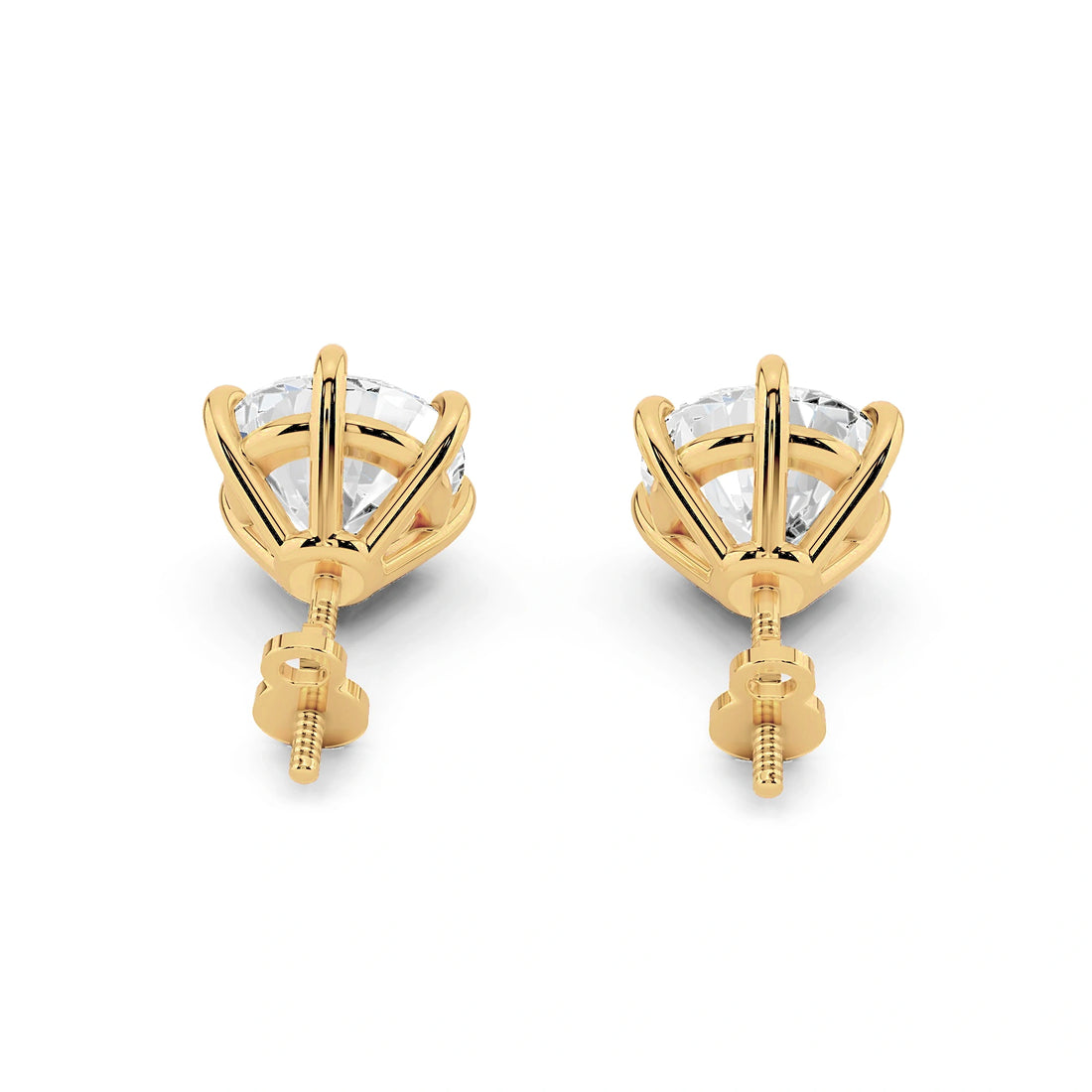 Nova 6 Carat Round Diamond Stud Earrings