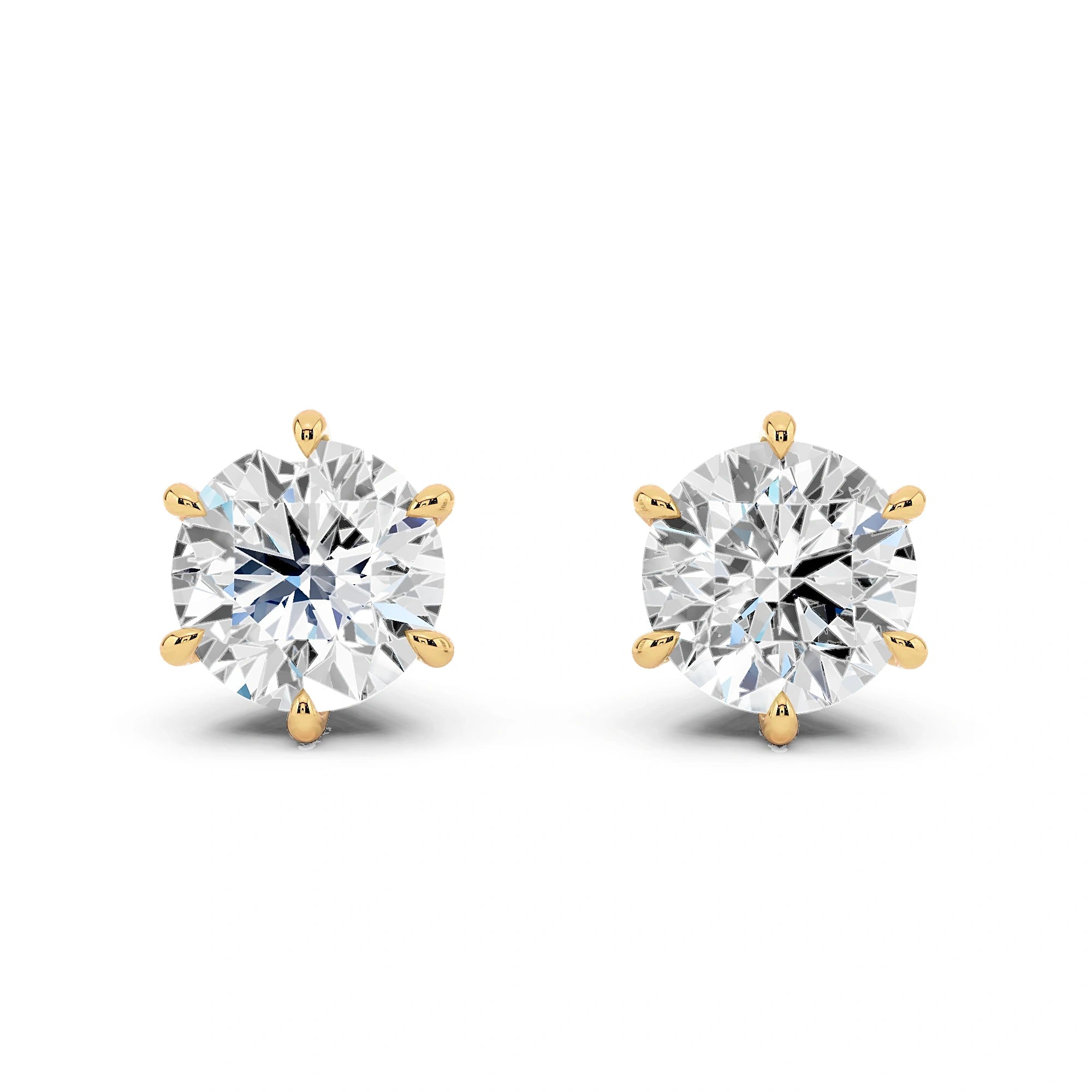 Nova 6 Carat Round Diamond Stud Earrings