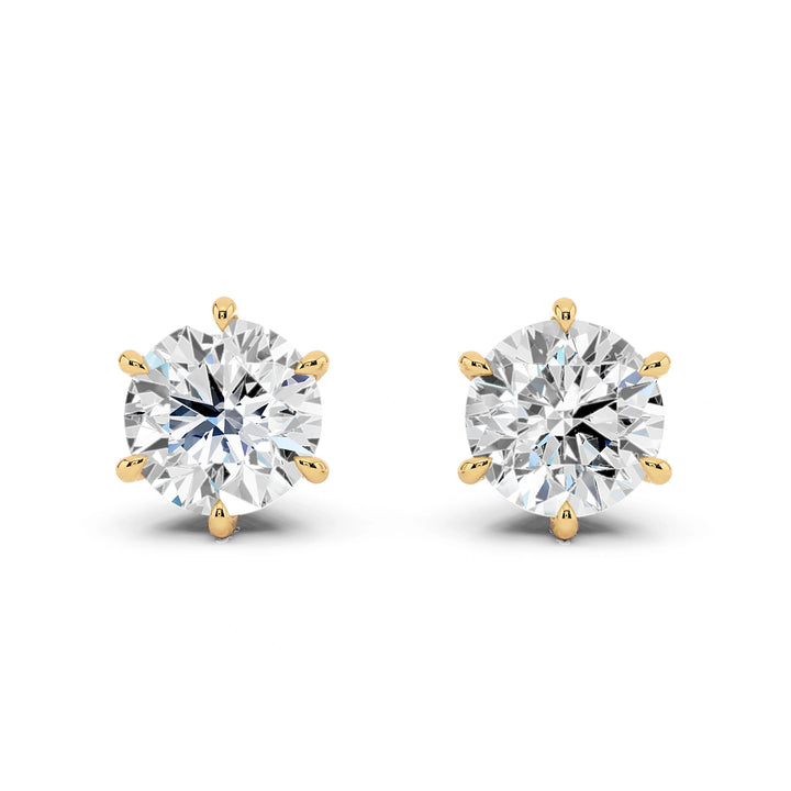 Nova 6 Carat Round Diamond Stud Earrings