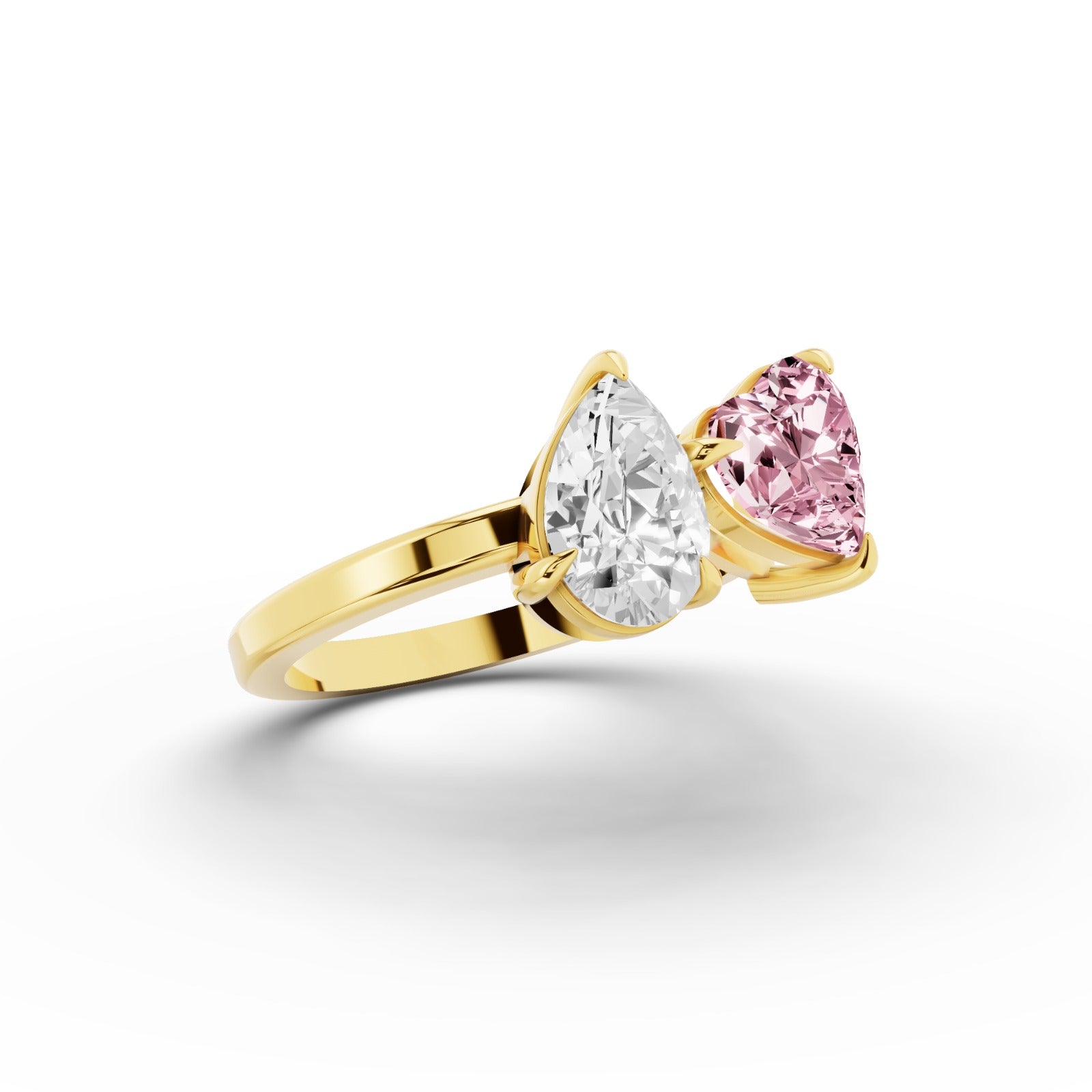 Holly & Gerry Pear and Pink Diamond Ring