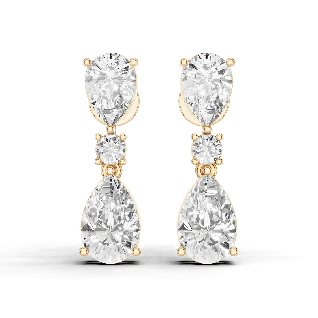 5 Carat Elara Double Pear Diamond Drop Earrings