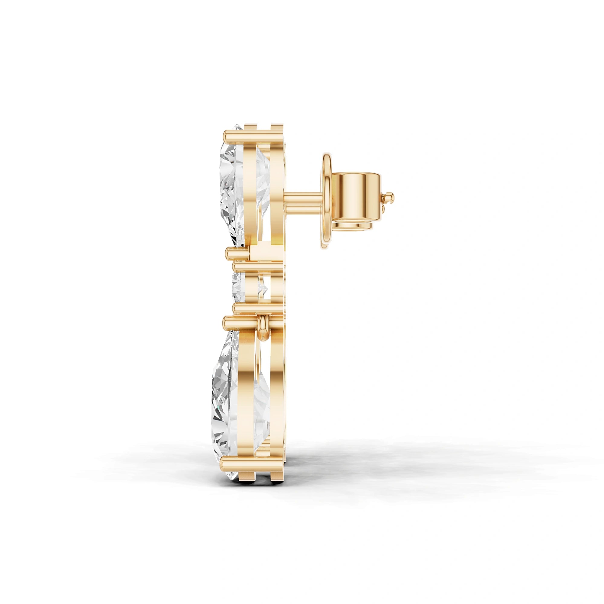 5 Carat Elara Double Pear Diamond Drop Earrings