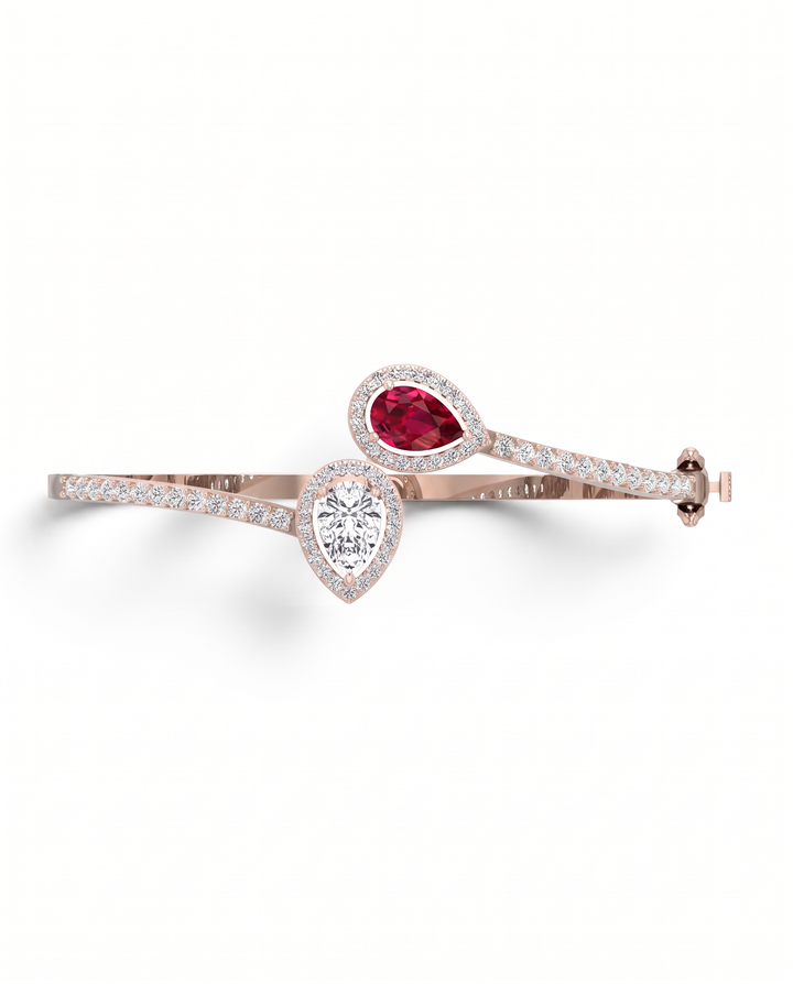 Astra Pear Diamond & Ruby Bracelet