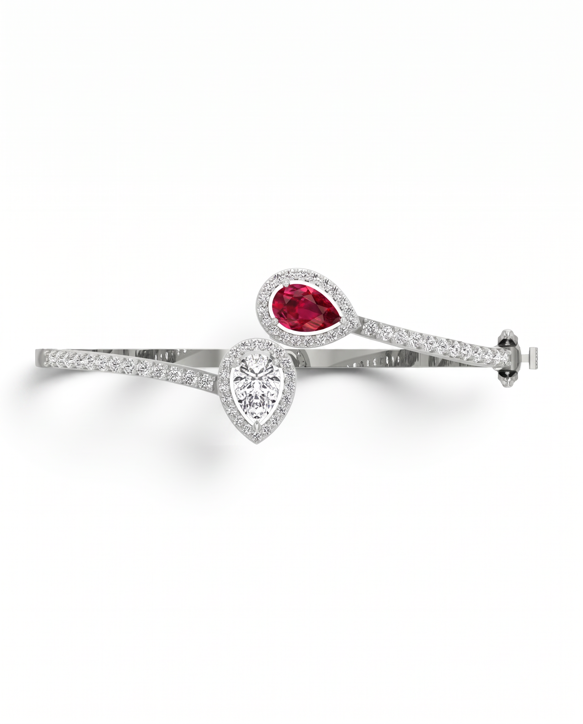 Astra Pear Diamond & Ruby Bracelet
