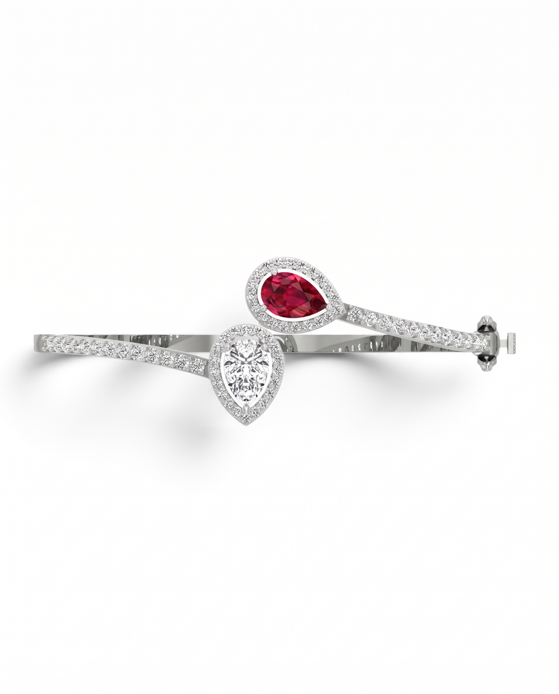 Astra Pear Diamond & Ruby Bracelet