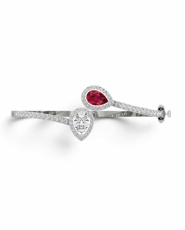 Astra Pear Diamond & Ruby Bracelet