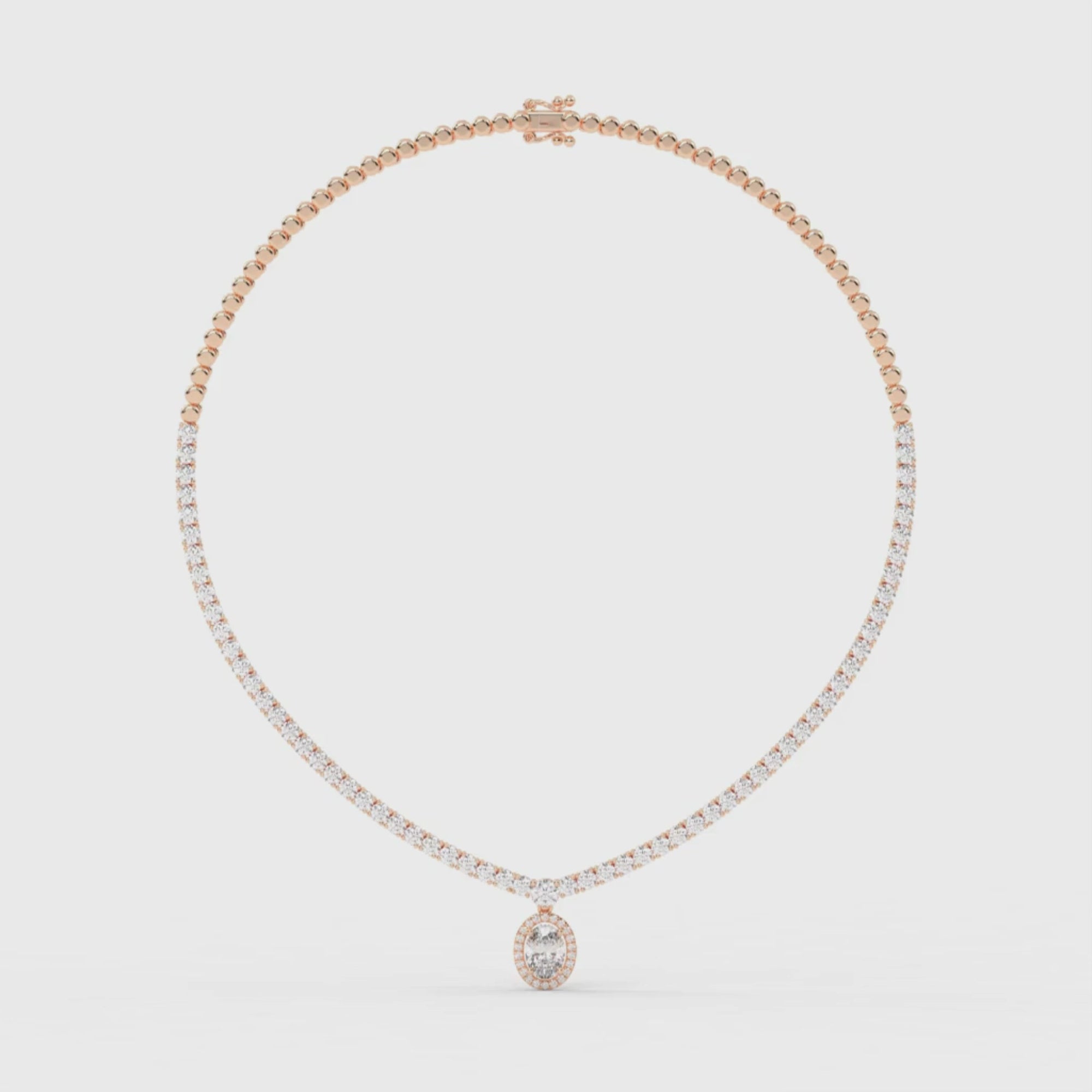 Lustrous Ellipse Diamond Necklace