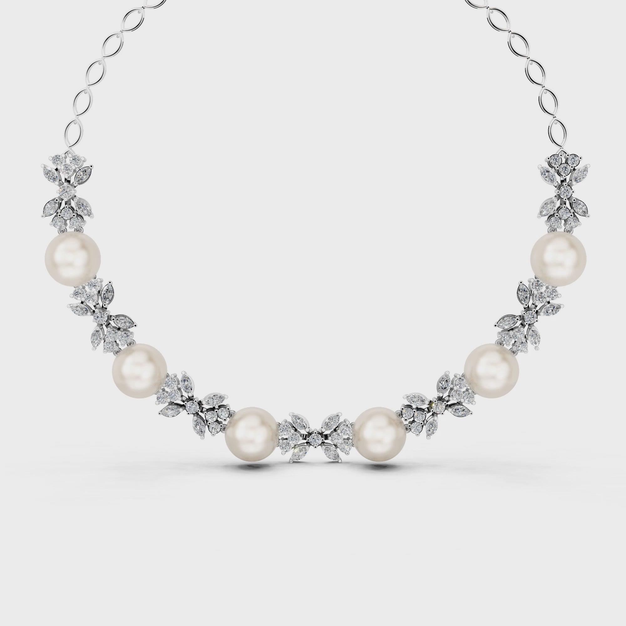 Aphrodite's Grace Pearl Diamond Necklace