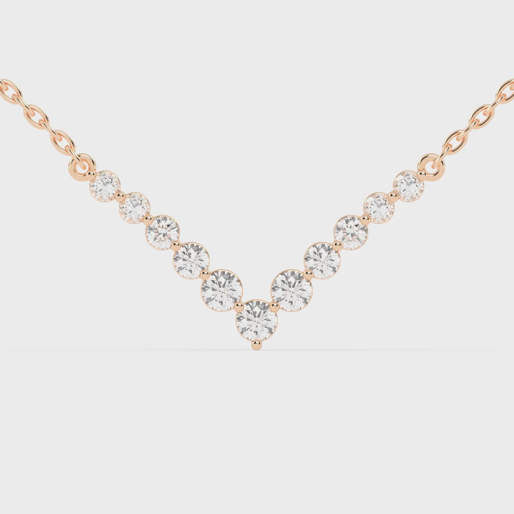 Velvet "V" Charm Diamond Pendant