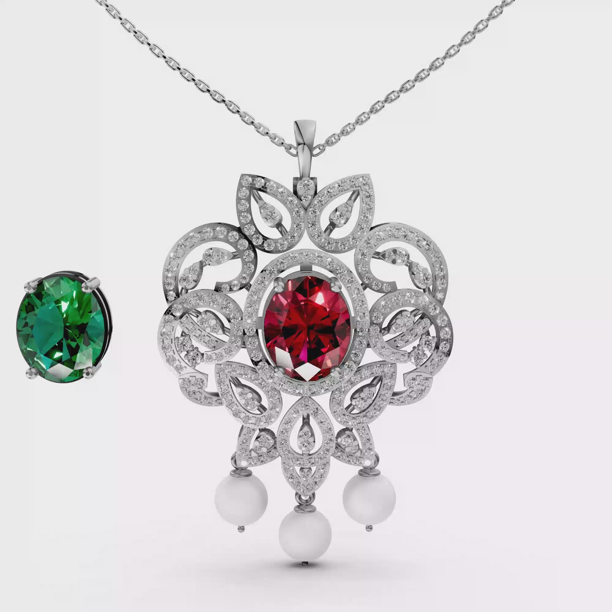 Changeable Stone Signature Diamond Pendant