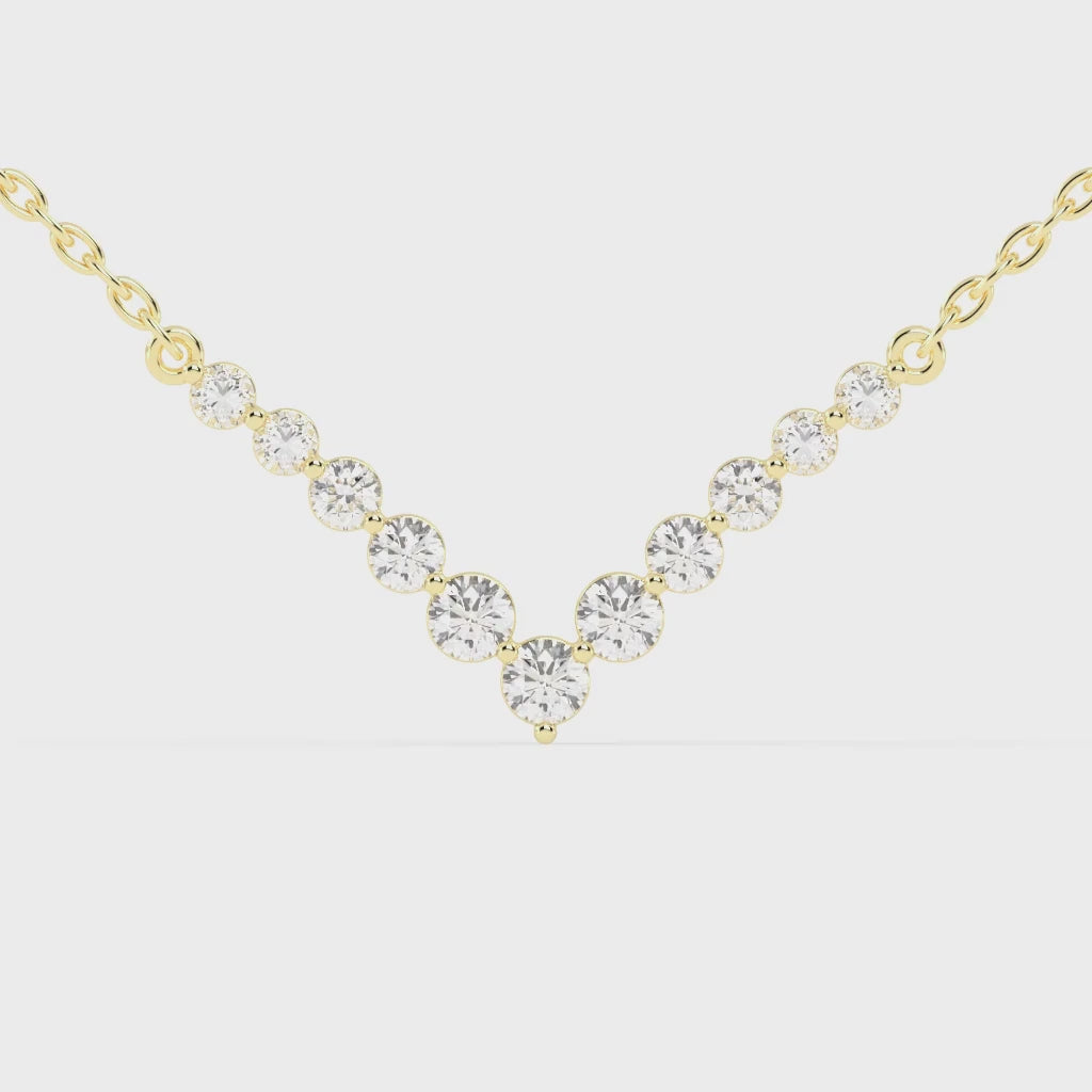 Velvet "V" Charm Diamond Pendant