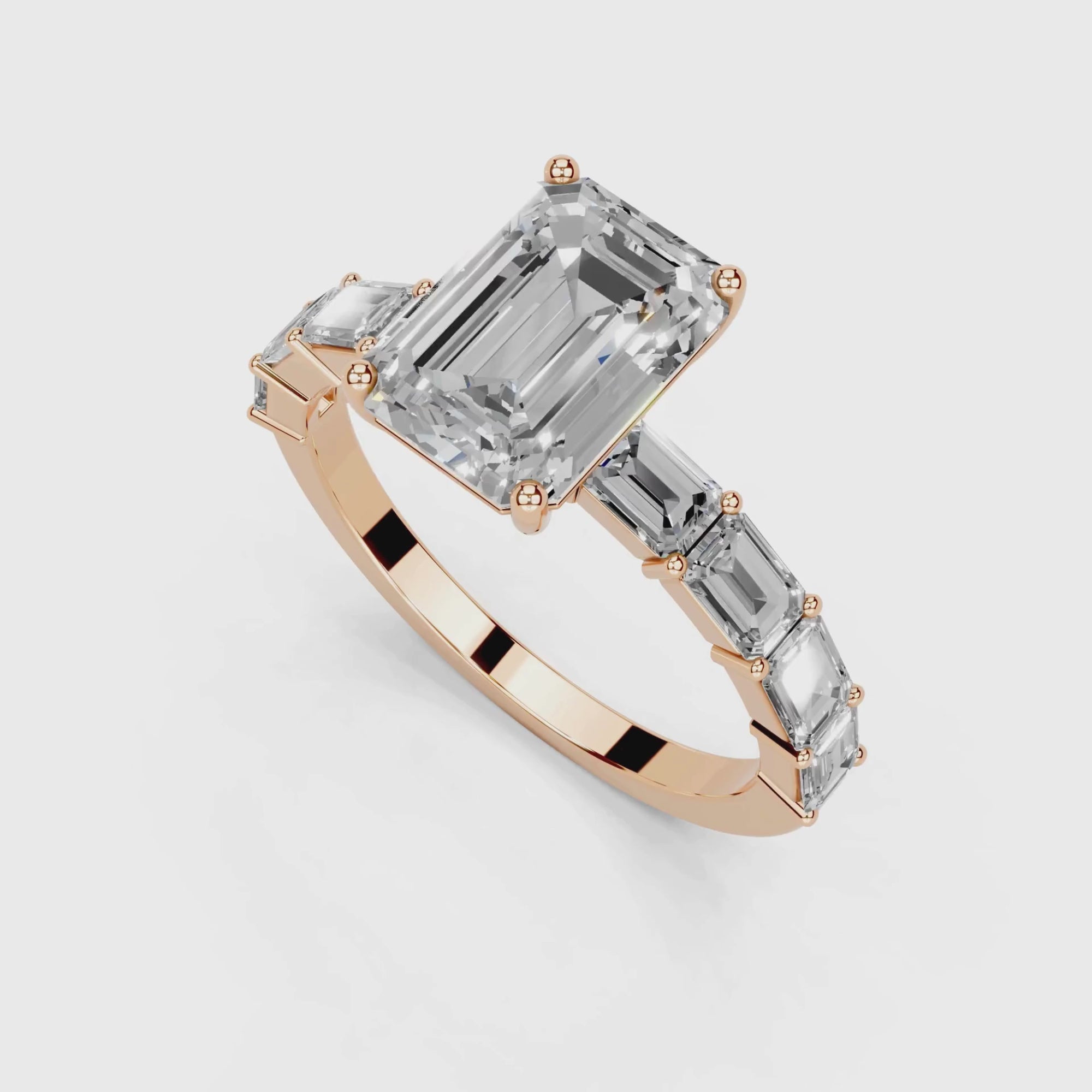 1.8 CT Emerald Cut Engagement Ring