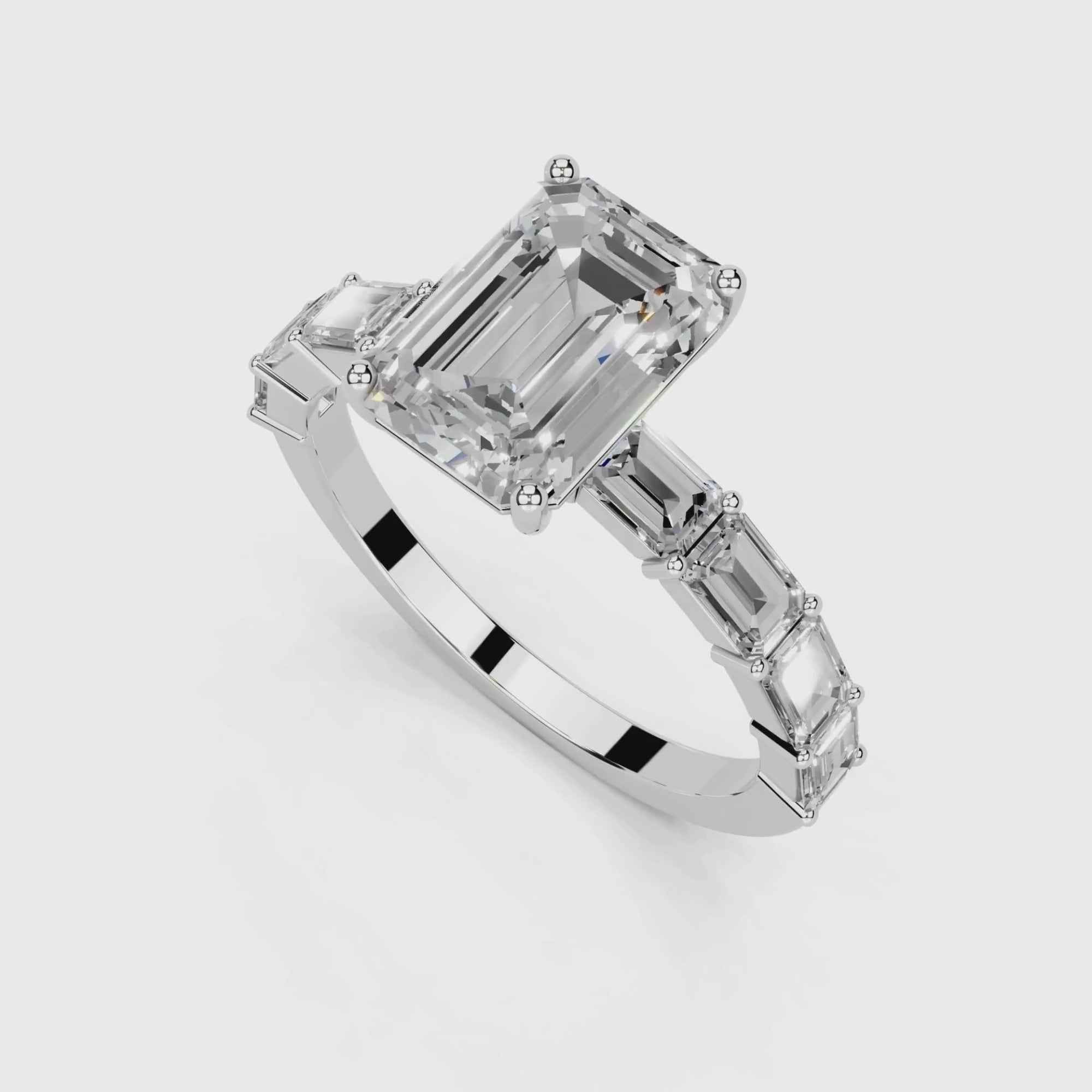 1.8 CT Emerald Cut Engagement Ring