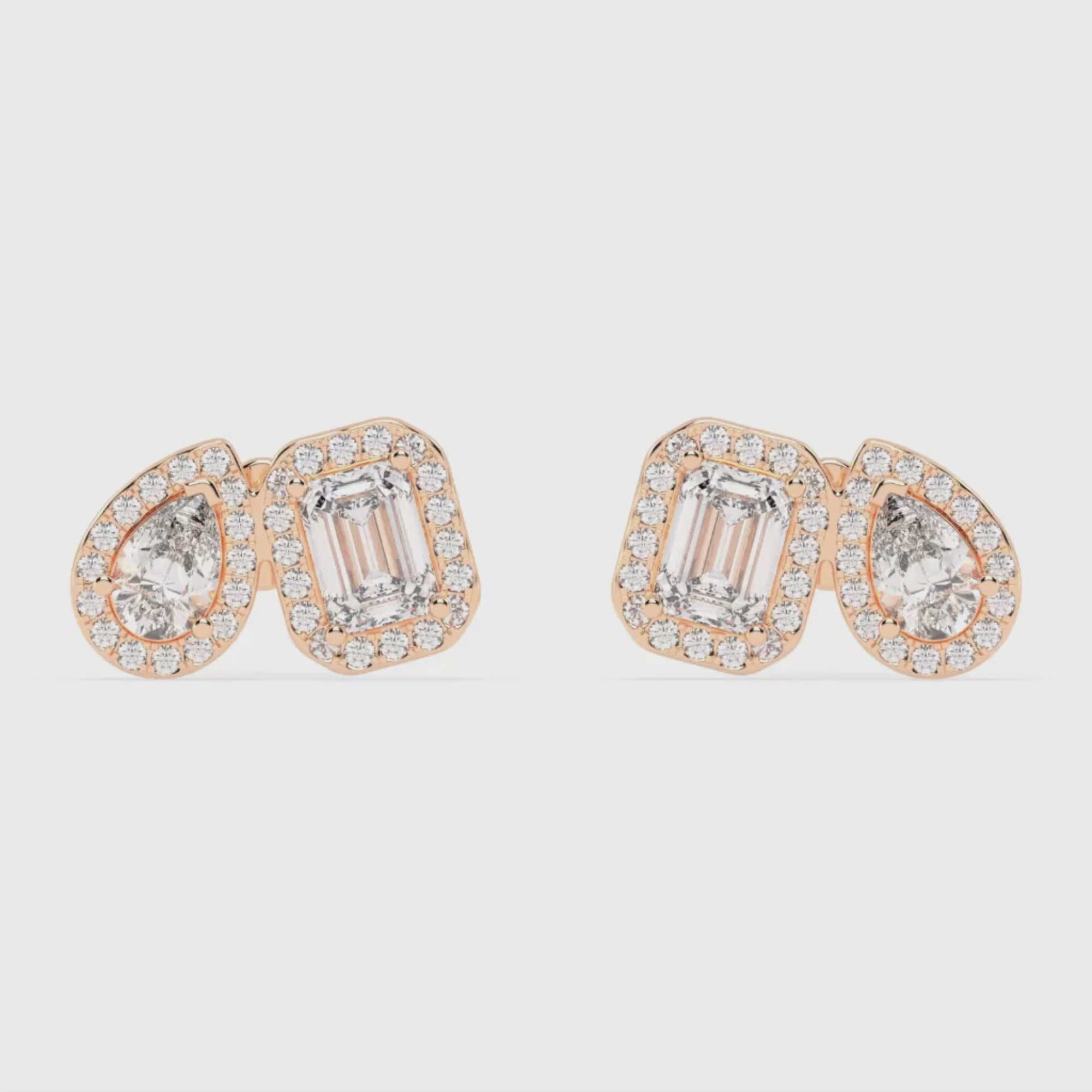 3.3 CT Toi Et Moi Emerald and Pear Earrings