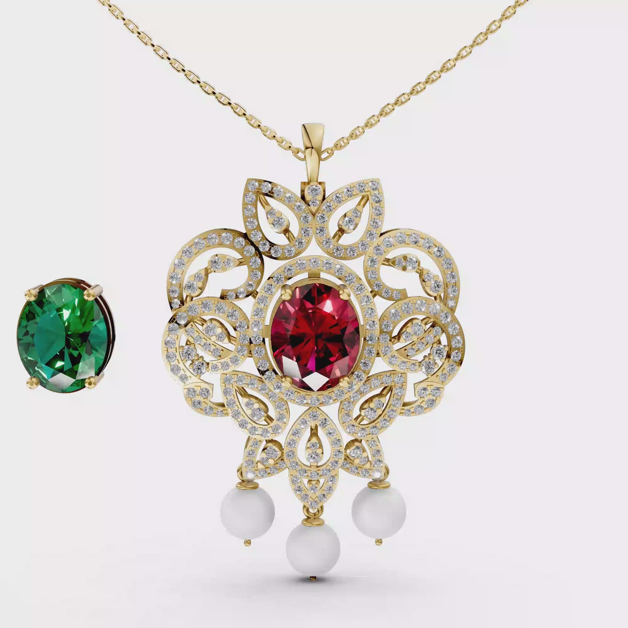 Changeable Stone Signature Diamond Pendant