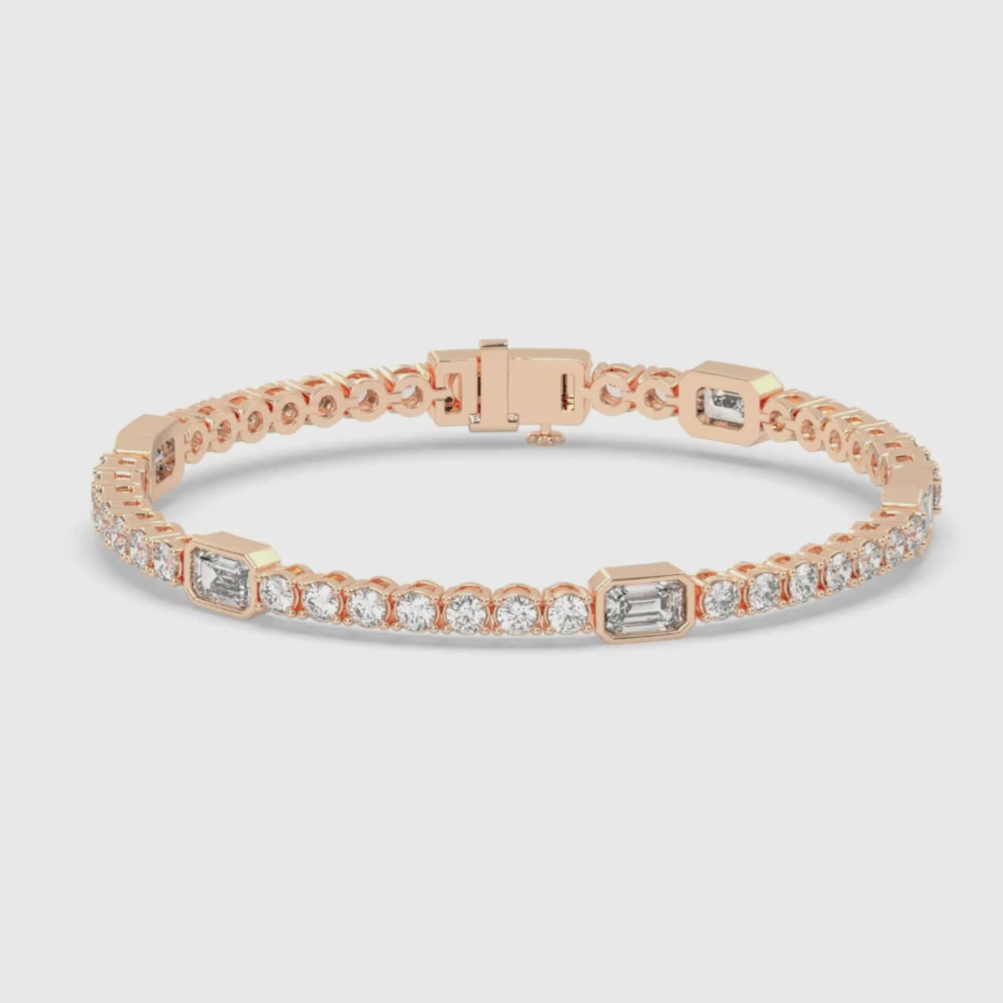 11 Cent Emerald Station Tennis Bracelet