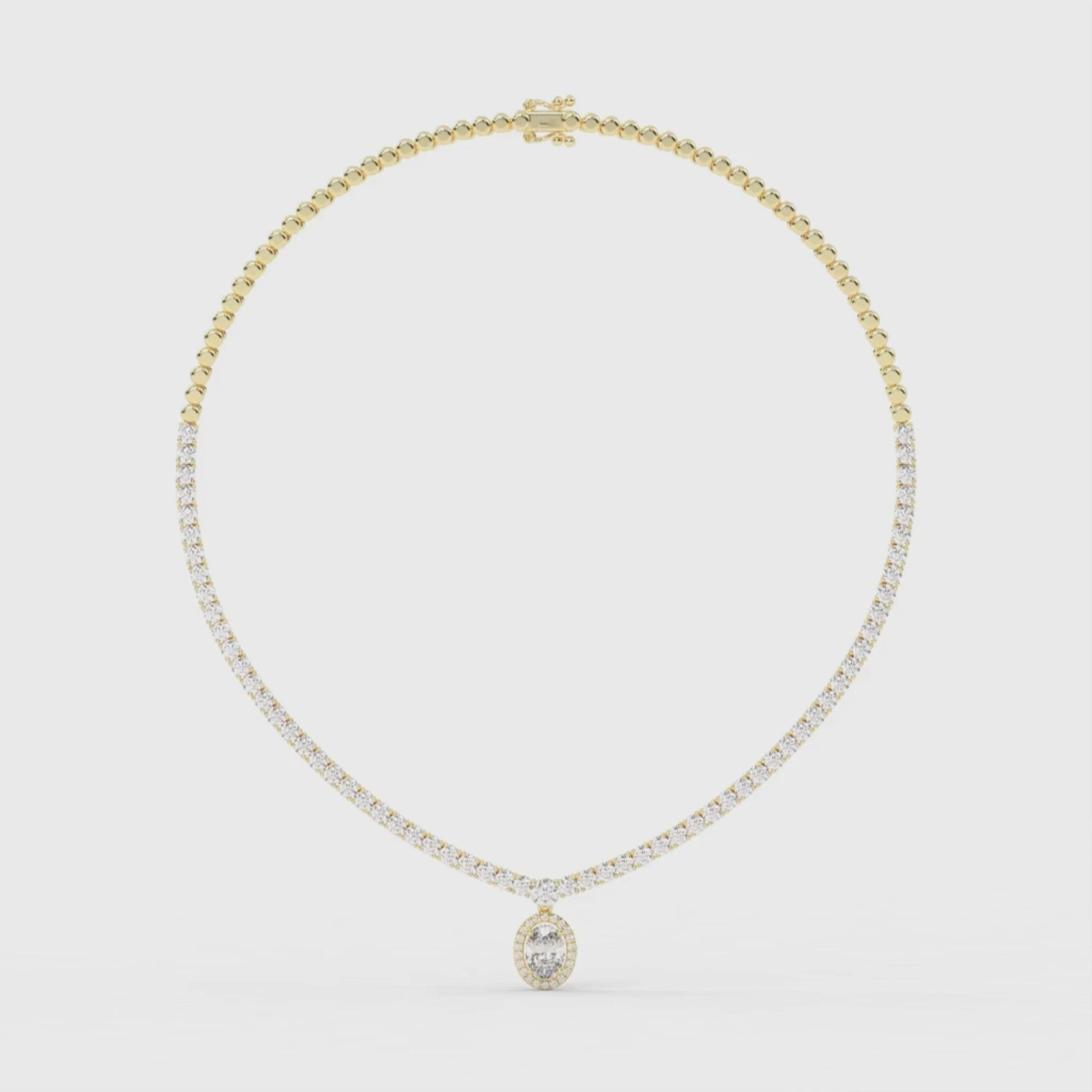 Lustrous Ellipse Diamond Necklace