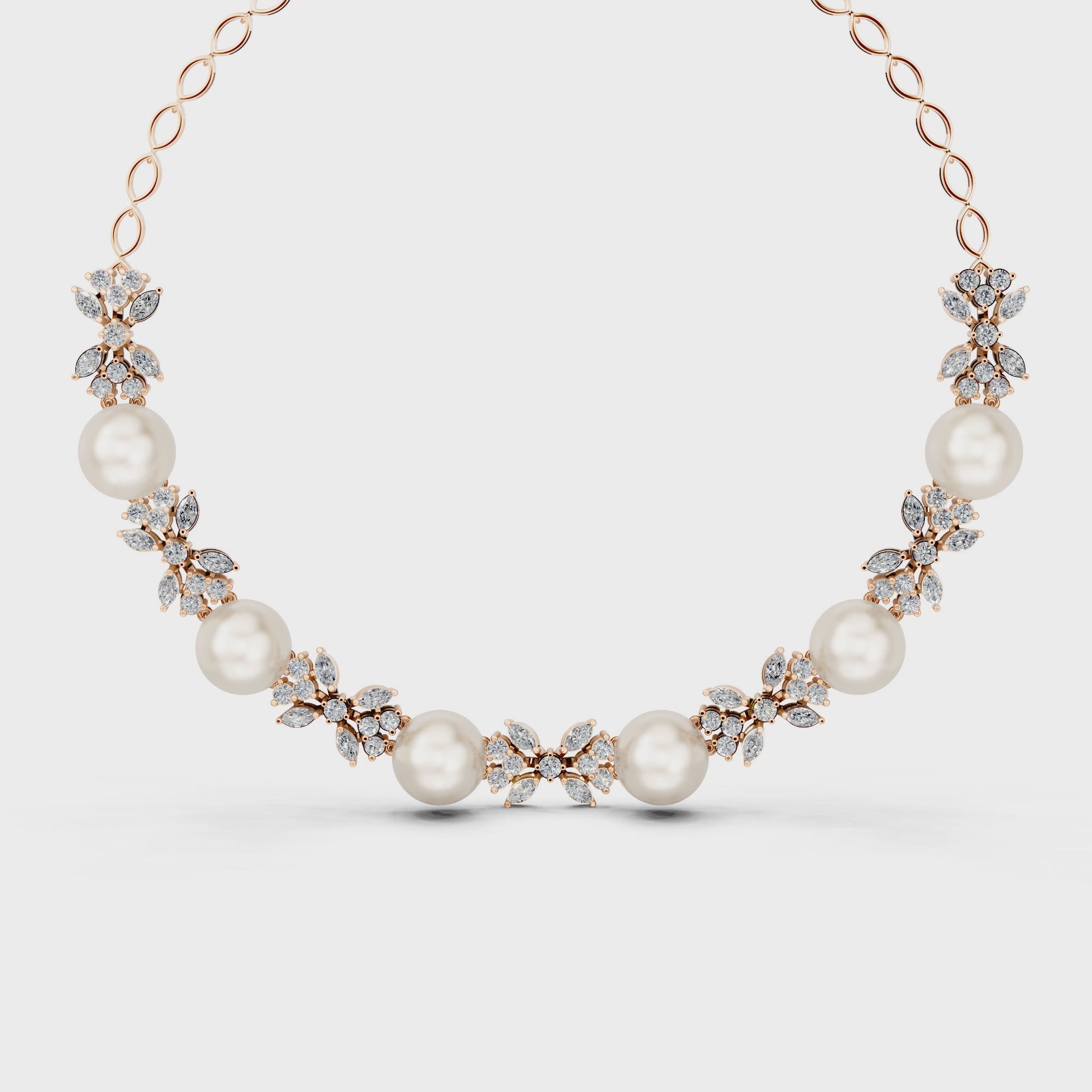 Aphrodite's Grace Pearl Diamond Necklace
