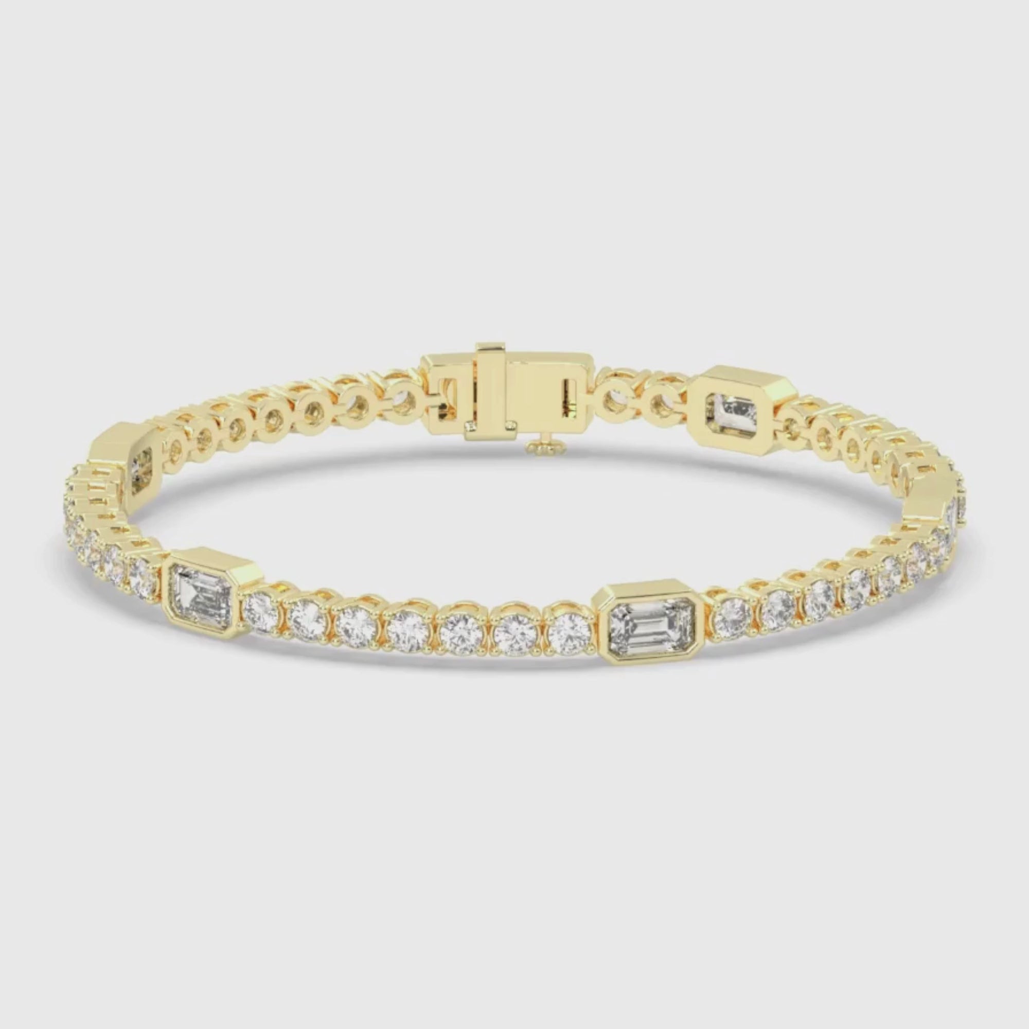 11 Cent Emerald Station Tennis Bracelet