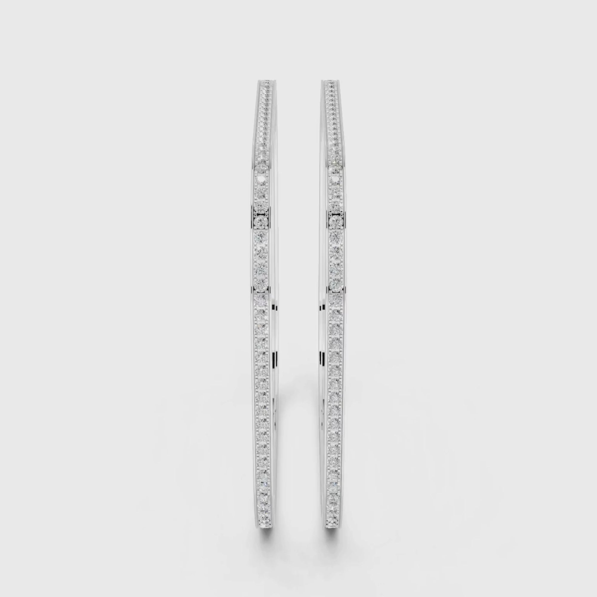 Diamond-Studded Square Bangle Pair