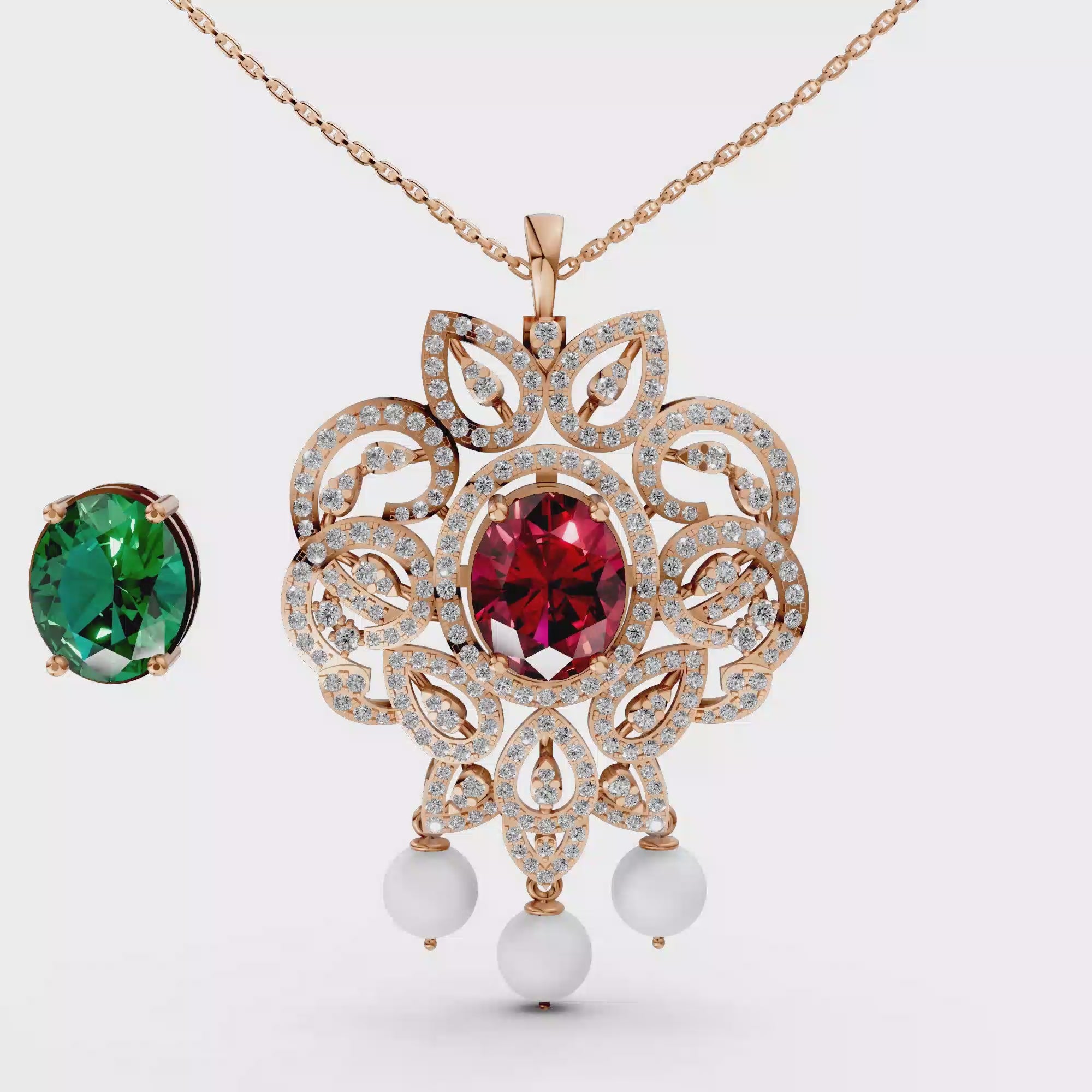 Changeable Stone Signature Diamond Pendant