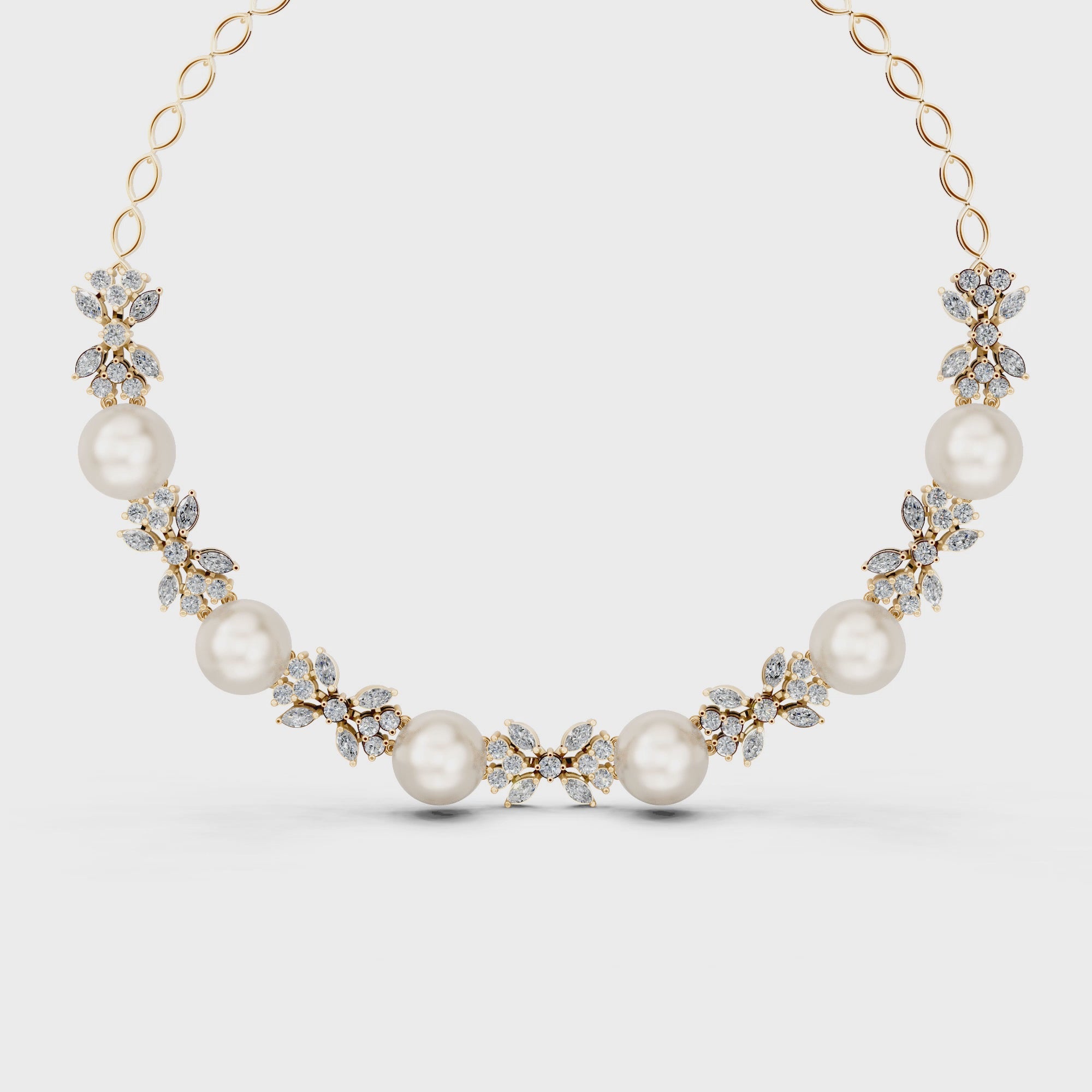 Aphrodite's Grace Pearl Diamond Necklace