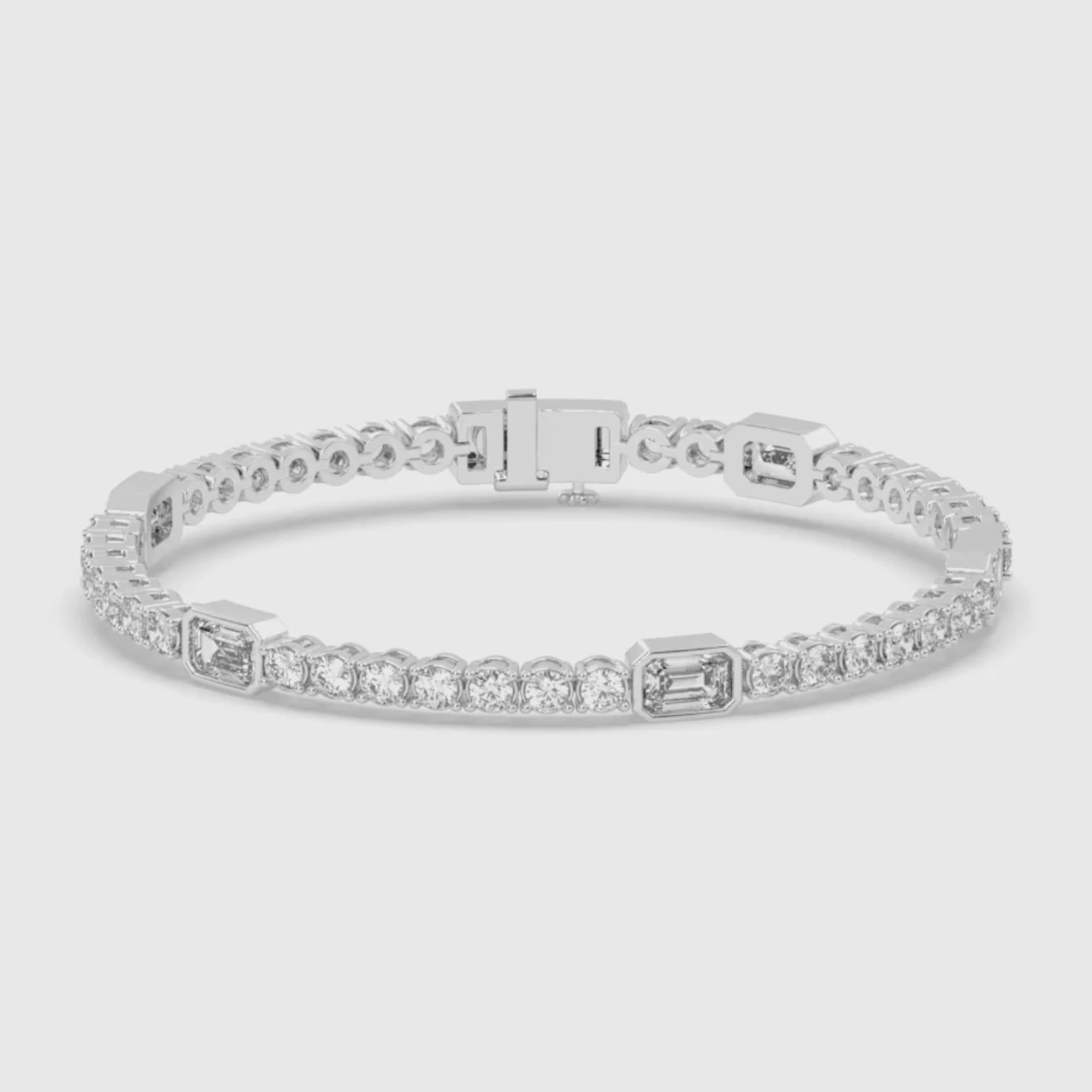 11 Cent Emerald Station Tennis Bracelet