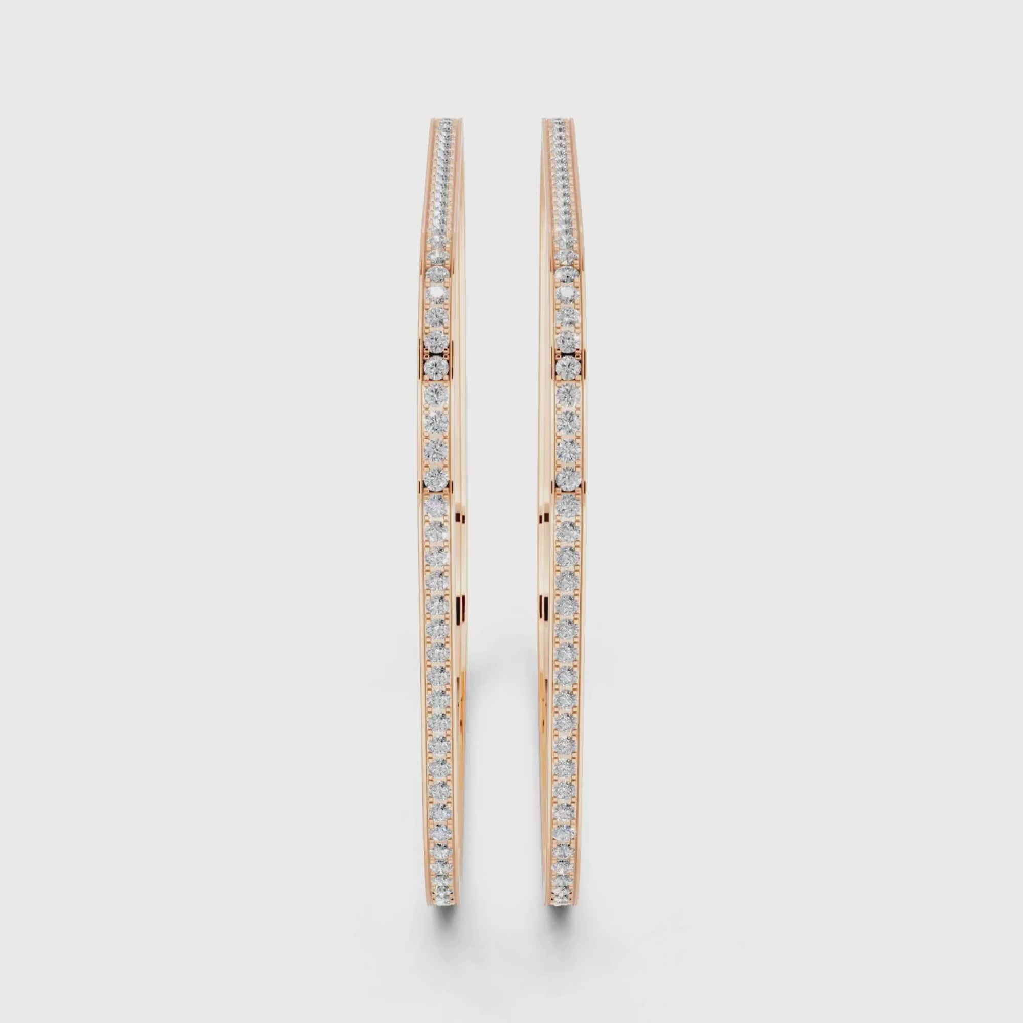 Diamond-Studded Square Bangle Pair