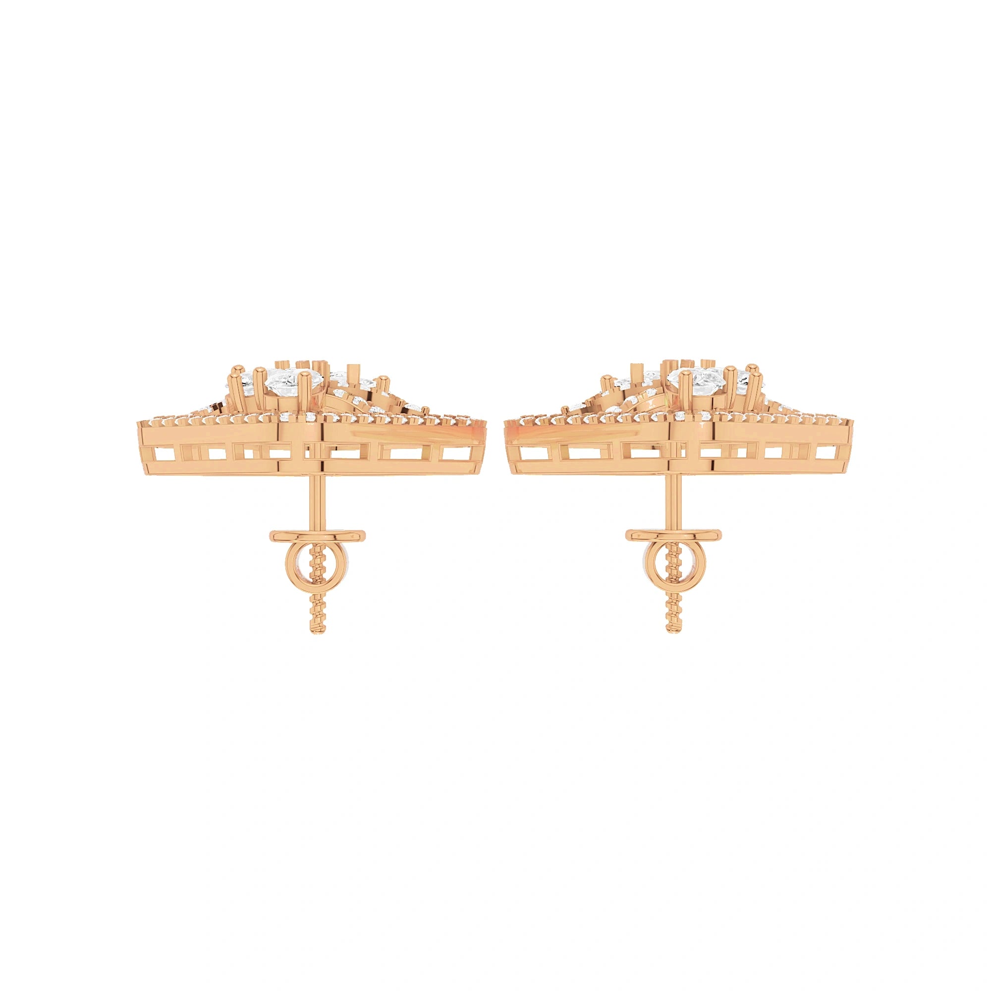 Aria Marquise and Pear Diamond Cluster Earrings