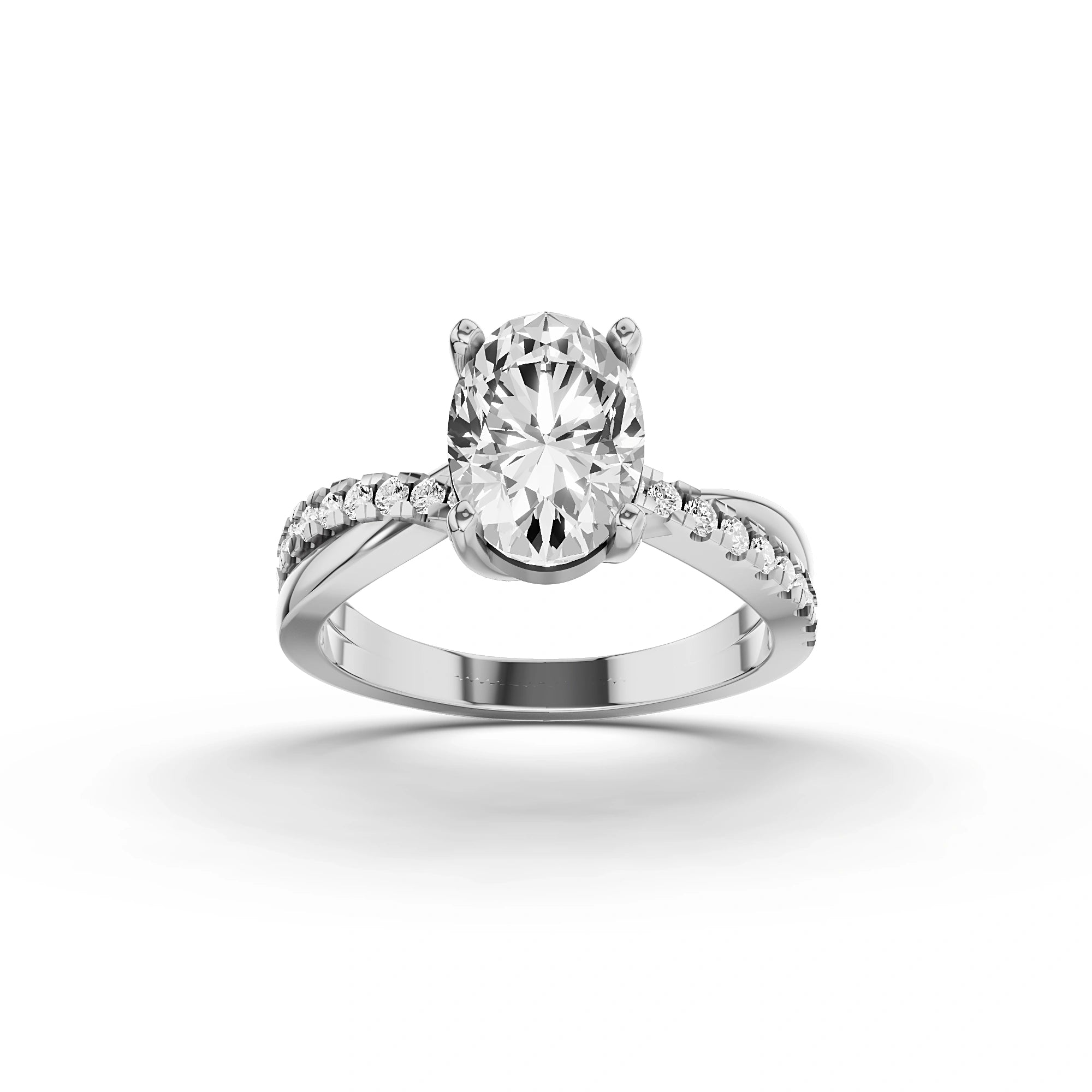 Faye Oval Diamond Ring with Diamond Accents