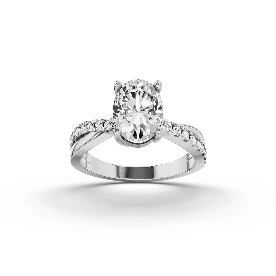 Faye Oval Diamond Ring with Diamond Accents