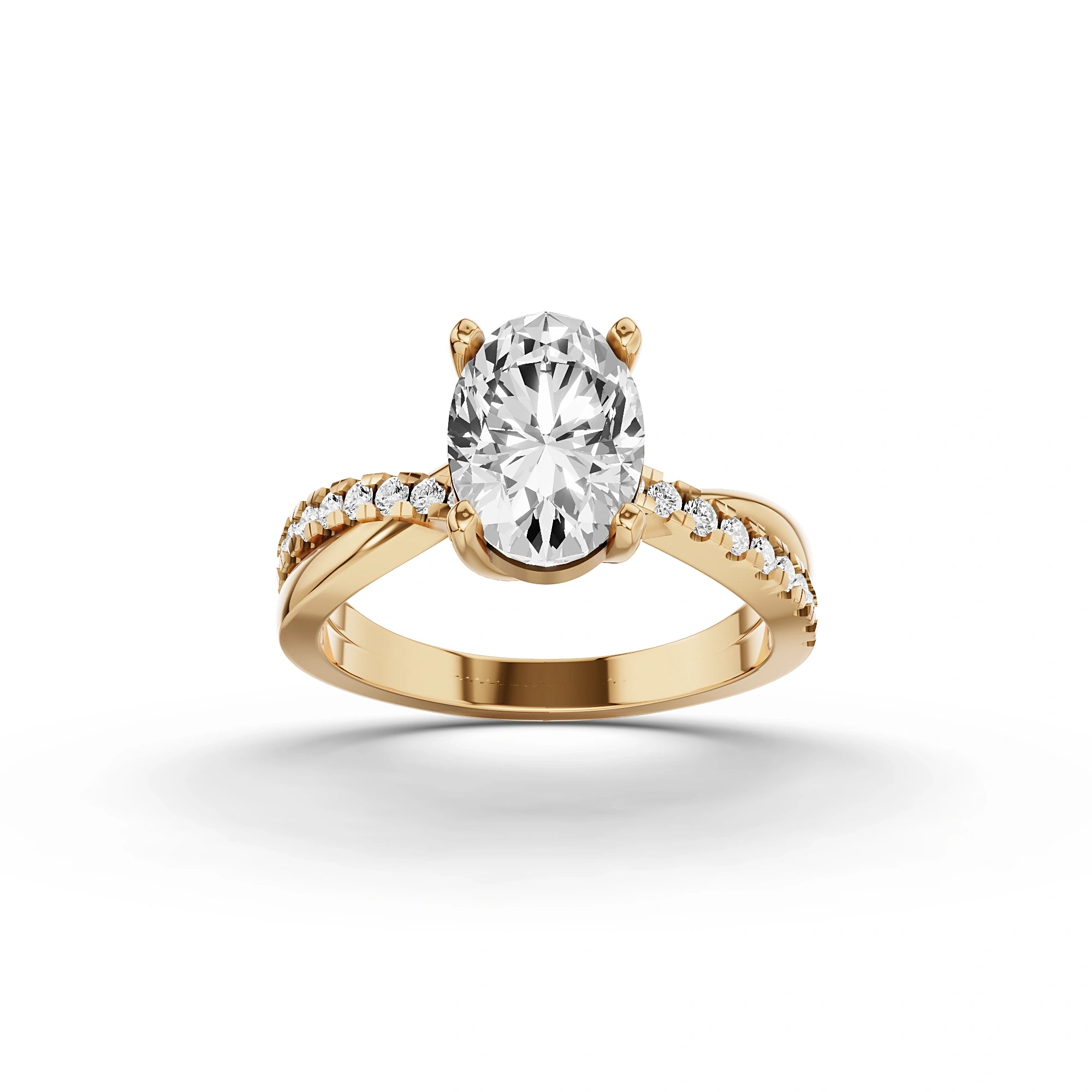 Faye Oval Diamond Ring with Diamond Accents