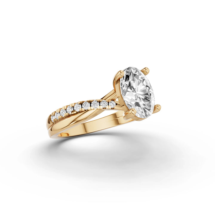 Faye Oval Diamond Ring with Diamond Accents