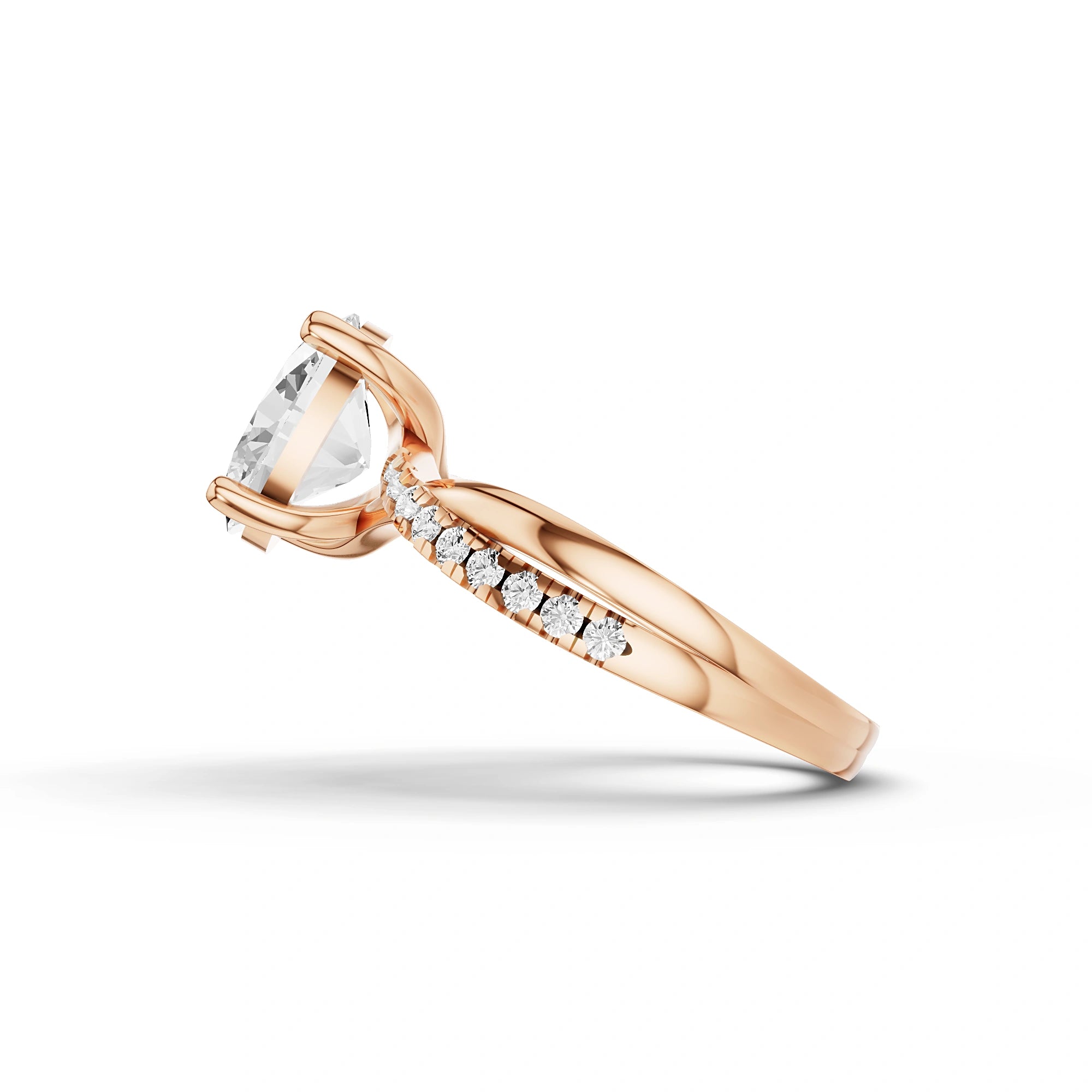 Faye Oval Diamond Ring with Diamond Accents