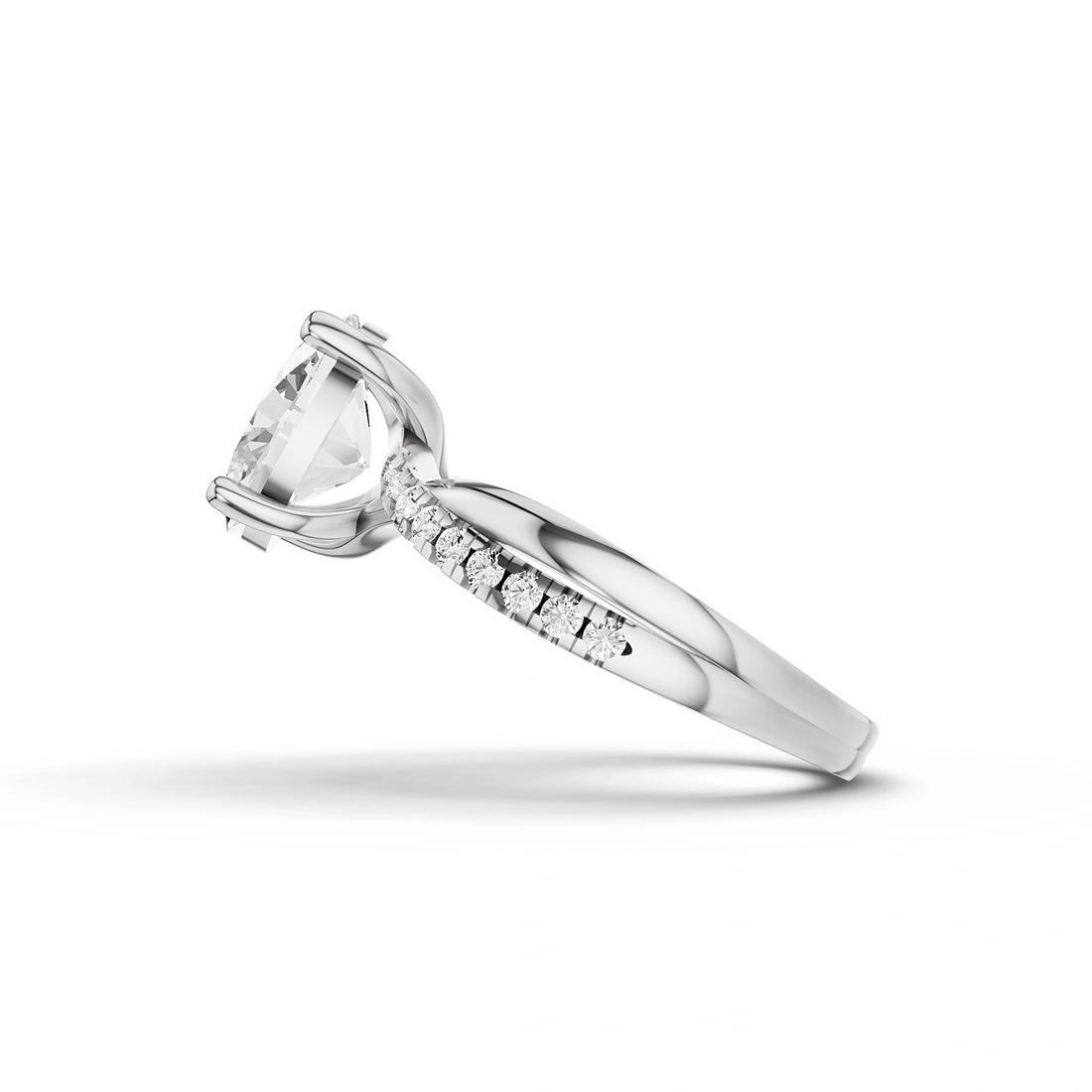 Faye Oval Diamond Ring with Diamond Accents