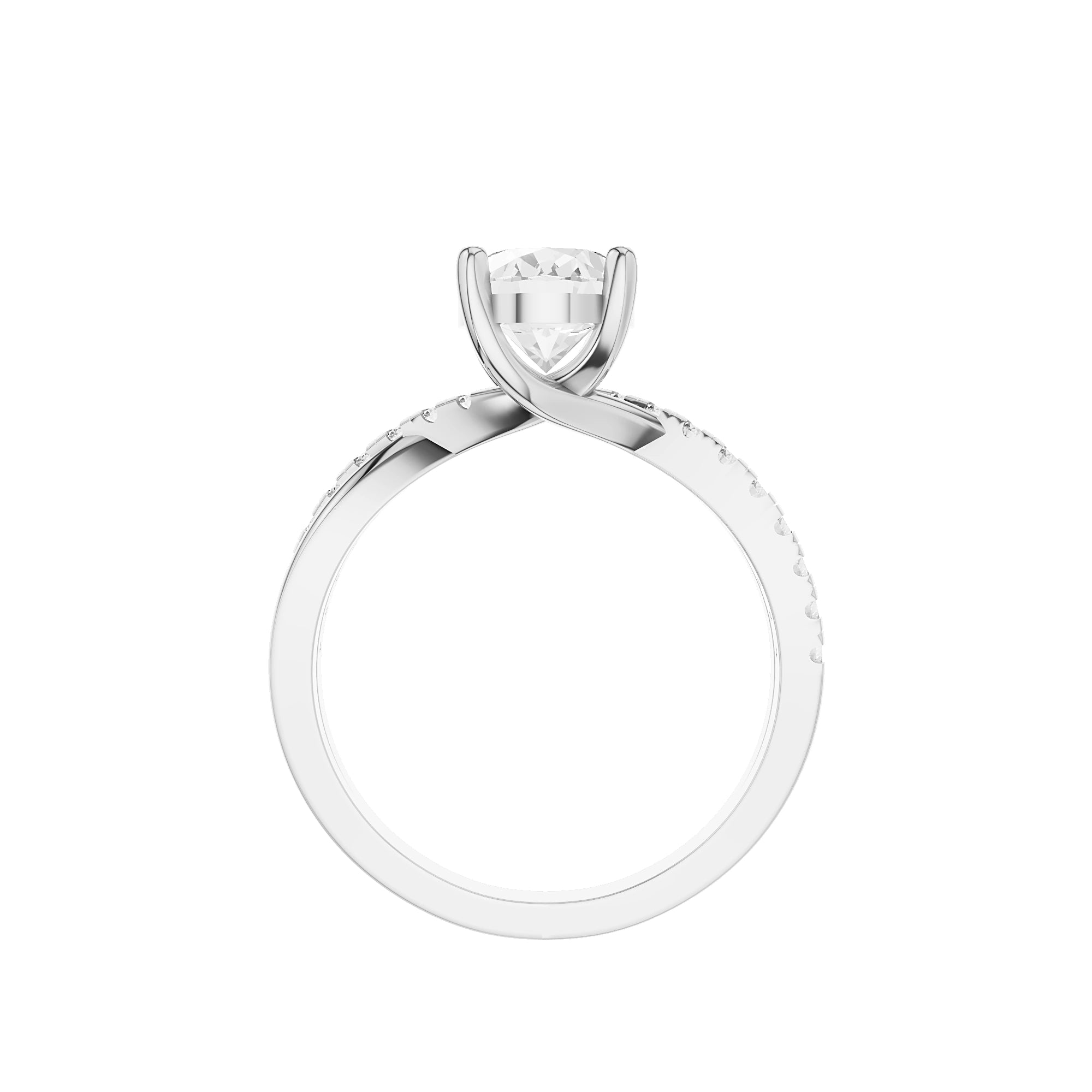 Faye Oval Diamond Ring with Diamond Accents