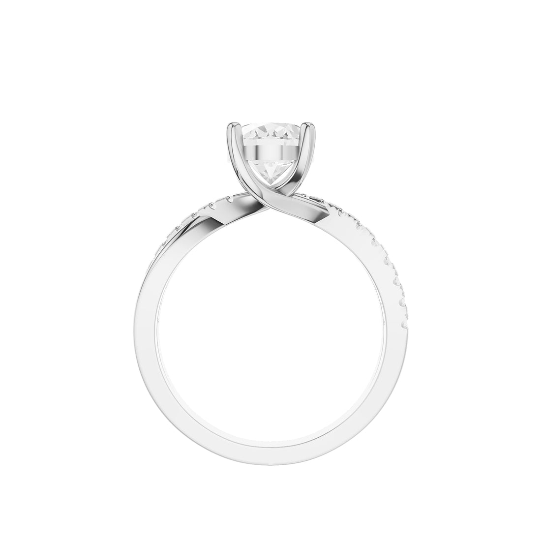 Faye Oval Diamond Ring with Diamond Accents