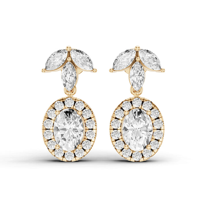 Ishani Oval and Marquise Diamond Drop Earrings