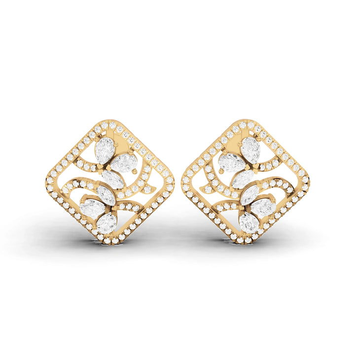 Aria Marquise and Pear Diamond Cluster Earrings