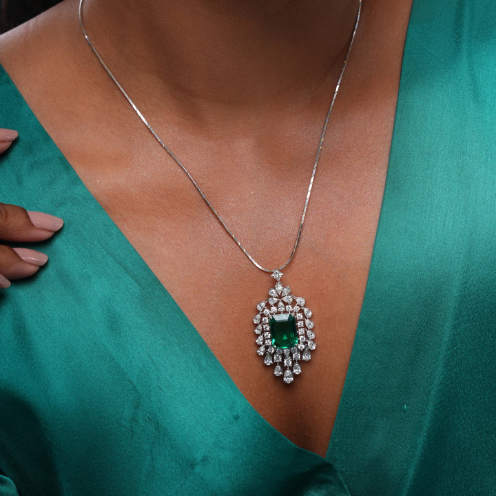 Elizabeth's Lab Grown Emerald Pendant