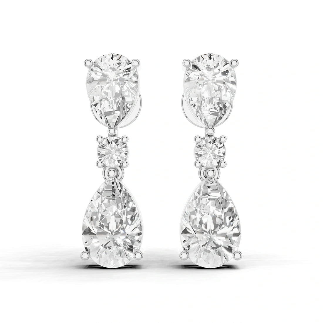 5 Carat Elara Double Pear Diamond Drop Earrings